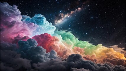 Wall Mural - vibrant swirling clouds of color in a deep space, infinite, energy, space, soul, dynamic