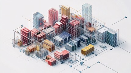 Poster - Smart city connecting buildings and data through futuristic network