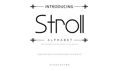 Poster - Abstract minimal modern alphabet fonts. Typography technology vector illustration