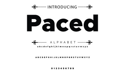 Poster - Abstract minimal modern alphabet fonts. Typography technology vector illustration
