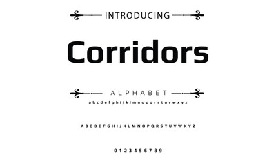 Poster - Abstract minimal modern alphabet fonts. Typography technology vector illustration