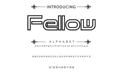 Poster - Abstract minimal modern alphabet fonts. Typography technology vector illustration