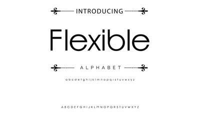 Poster - Abstract minimal modern alphabet fonts. Typography technology vector illustration