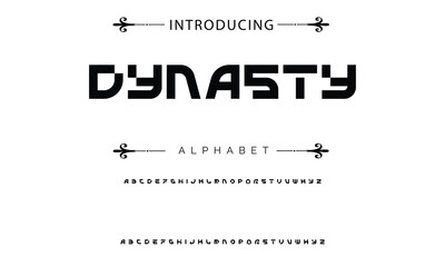 Poster - Abstract minimal modern alphabet fonts. Typography technology vector illustration