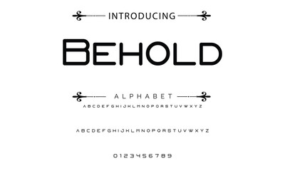 Poster - Abstract minimal modern alphabet fonts. Typography technology vector illustration