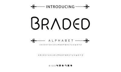 Poster - Abstract minimal modern alphabet fonts. Typography technology vector illustration