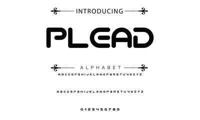Poster - Abstract minimal modern alphabet fonts. Typography technology vector illustration