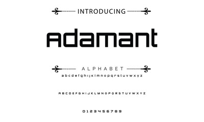 Poster - Abstract minimal modern alphabet fonts. Typography technology vector illustration