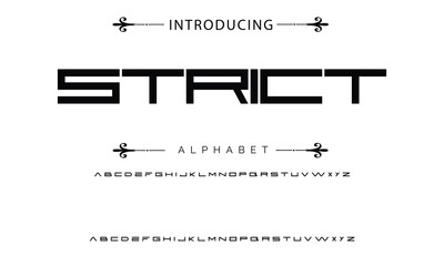Poster - Abstract minimal modern alphabet fonts. Typography technology vector illustration