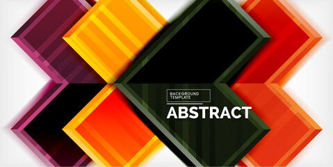 Poster - Arrow symbols created with 3d effects and line texture geometric abstract background