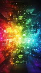 Poster - Colorful digital background with vibrant light effects
