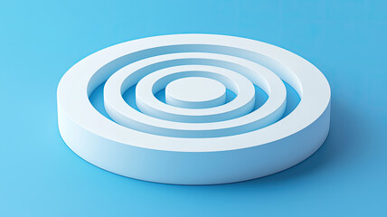 Poster - White concentric circles on vibrant blue background