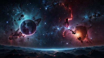 Wall Mural - pace background, the universe, nebula and galaxies, space background, the universe and space