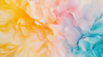 Poster - Abstract art yellow, orange and pink  background made with oil paints. Multicolored paint brush  strokes on the drawing