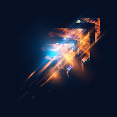 Leinwandbilder - Abstract speed of light arrow movement. Concept for technology and interfaces. vector illustration
