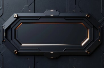 Poster - Dark Futuristic Panel With Gold Accents Design