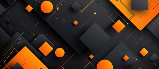 Poster - Abstract Geometric Design Black Orange Shapes