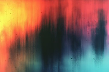 Aufkleber - Distressed film background with rainbow leaks. Weathered abstract grunge with noise, scratches, and colorful prism lens flare. Overlayed stained smeared glass.