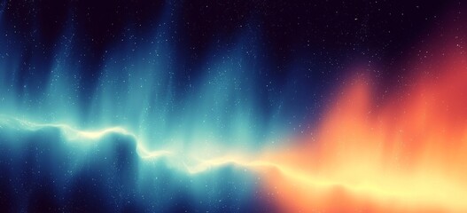 Fototapete - A banner design with a grainy gradient noise texture of light blue rays on a dark blue background