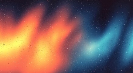 Fototapete - Blue, orange, and red mix, spray texture color gradient, grainy noise grungy empty space rough abstract retro vibe background template