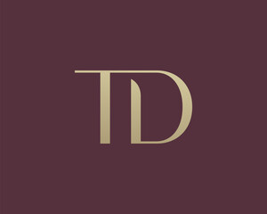 Wall Mural - TD letter logo icon design. Classic style luxury initials monogram.