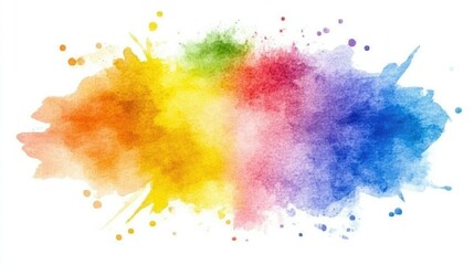 Poster - A colorful watercolor-inspired background featuring vibrant splashes of color that blend seamlessly, evoking a sense of creativity and artistic flair suitable for invitations or artwork