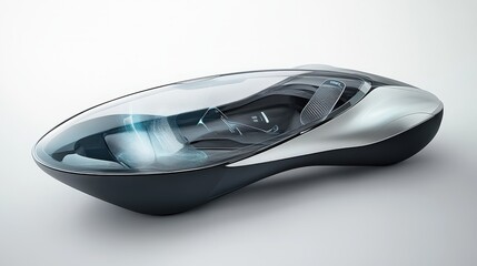 Poster - Envision a futuristic car with a holographic interface that allows passengers to interact with the car various features