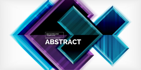 Poster - Arrow symbols created with 3d effects and line texture geometric abstract background