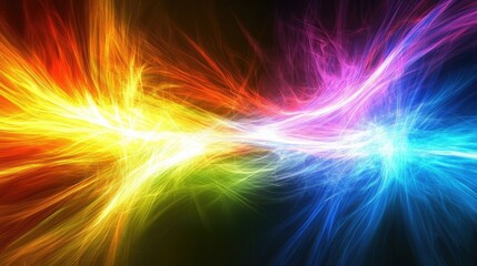Poster - A dynamic abstract background of sharp lines and angular shapes in bright neon colors against a dark backdrop, conveying energy and excitement perfect for modern themes