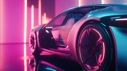 Poster - Imagine a car of the future with a flexible, foldable exterior that can adjust to different driving conditions.