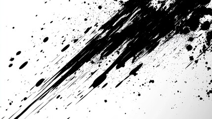 Poster - A striking black and white abstract composition with bold strokes and splatters, providing a dramatic and artistic backdrop that emphasizes contrast and depth