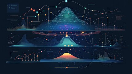Aufkleber - The evolution of AI learning depicted by layers of code and data nodes, each layer increasing its ability to understand and predict