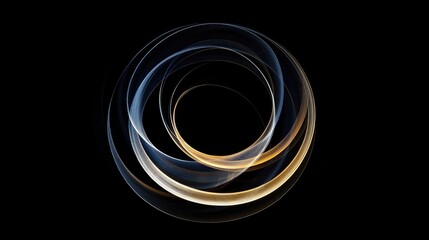 Poster - Abstract circular gradient graphics, layered with translucent colors on a dark surface, creating an ethereal, glowing effect