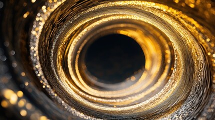 Poster - An elegant swirl of gold and silver metallic hues on a dark background, creating a luxurious and sophisticated abstract texture that can enhance any design