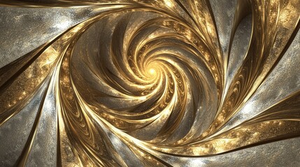 Poster - An elegant swirl of gold and silver metallic hues on a dark background, creating a luxurious and sophisticated abstract texture that can enhance any design