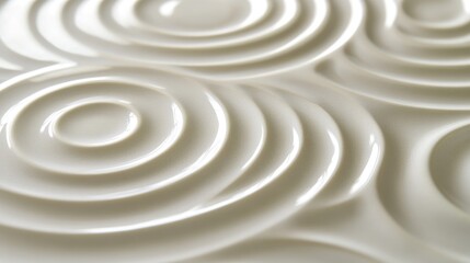 Poster - Concentric circles in various shades, layered to form a ripple-like pattern on a smooth white surface, symbolizing movement and energy