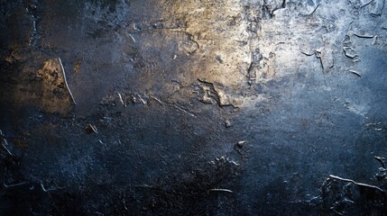 Aufkleber - Abstract background featuring a hammered metal texture showcasing dents and scratches with contrasting light and shadow effects
