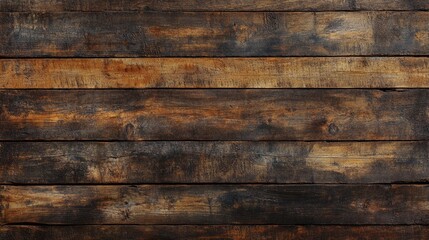 Poster - dark brown wooden plank background with a grunge texture features an old and weathered wood surface 