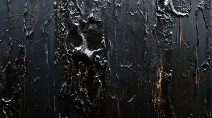 Poster - Black metal surface texture with painted panel featuring smudges and stains
