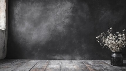 Poster - Black Canvas Texture Fabric Backdrop