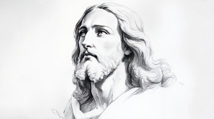 Wall Mural - Pencil Drawing of Jesus