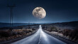 © Fazila - Moonlit Isolation A Haunting Journey Down a Deserted Road