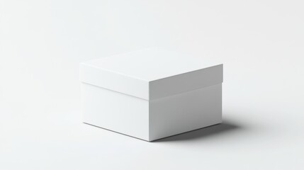 Poster - Isolated square white box on a plain white background