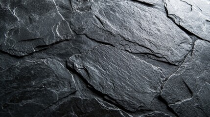 Poster - Dark grey slate texture on a black surface Stone background featuring slate pattern