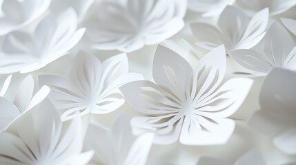 Poster - Folded white paper sheets with cut out designs