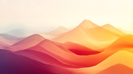 Wall Mural - Abstract Warm Colored Mountain Range Landscape