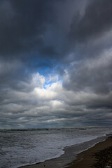 Canvas Print - Stormy day by Baltic sea.