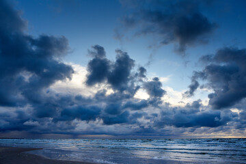 Canvas Print - Stormy day by Baltic sea.