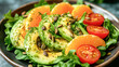 © Kowit - A bowl of salad with avocado, orange slices, and tomatoes