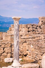 Wall Mural - Ancient Marble Column in Hierapolis Ruins